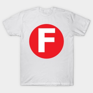 Letter F Big Red Dot Letters & Numbers T-Shirt